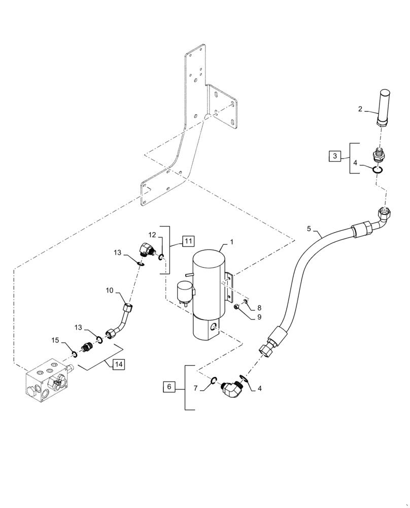 Схема запчастей Case 721F - (41.910.AA) - AUXILIARY STEERING PUMP INSTALLATION (41) - STEERING