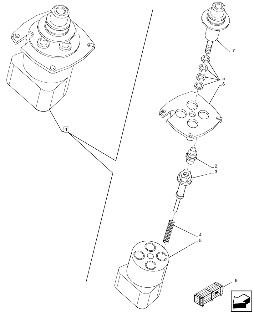 Схема запчастей Case 580N EP - (35.726.AE[03]) - 6-SPOOL, 7-SPOOL, 8-SPOOL, PILOT VALVE, JOYSTICK (35) - HYDRAULIC SYSTEMS