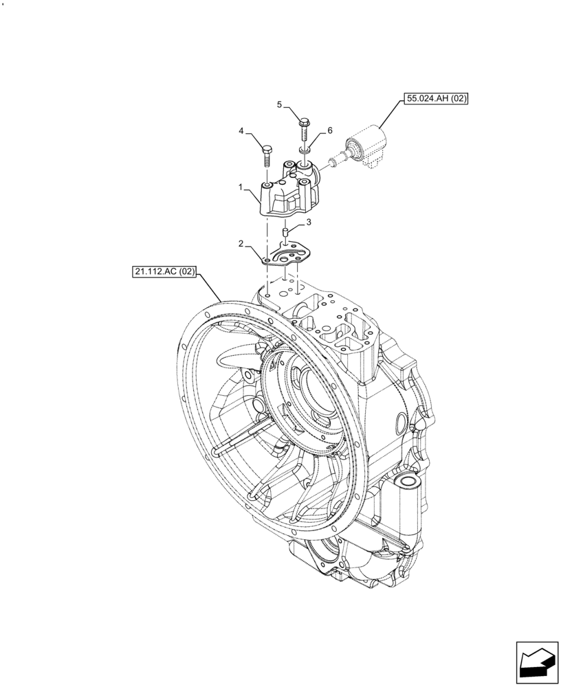 Схема запчастей Case 580SN - (21.134.AM[03]) - VAR - 423059 - TRANSMISSION, POWERSHUTTLE, CONTROL VALVE (21) - TRANSMISSION