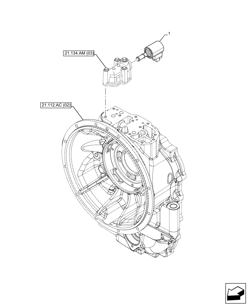 Схема запчастей Case 580SN - (55.024.AH[02]) - VAR - 423059 - TRANSMISSION, POWERSHUTTLE, SOLENOID VALVE (55) - ELECTRICAL SYSTEMS