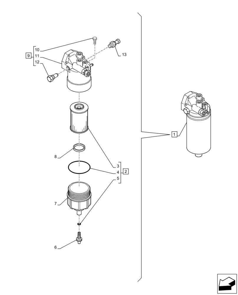 Схема запчастей Case AQ-6HK1XASS01-02 - (10.206.AG) - FUEL FILTER (10) - ENGINE