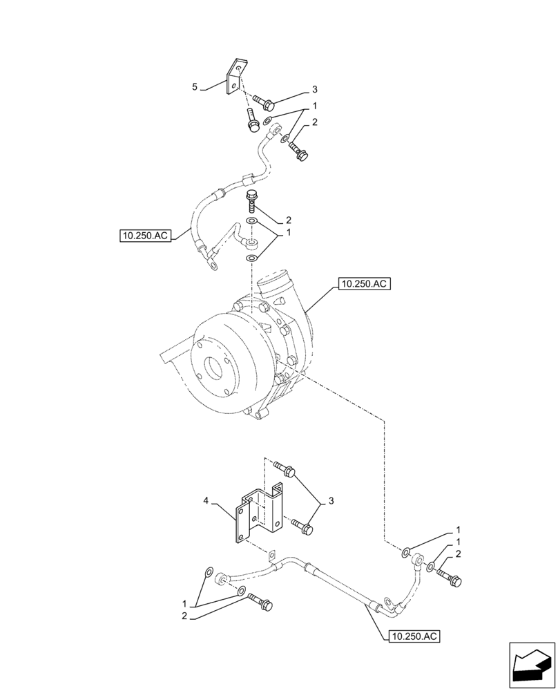 Схема запчастей Case AQ-6HK1XASS01-02 - (10.250.AD[01]) - TURBOCHARGER LUBE LINE (10) - ENGINE