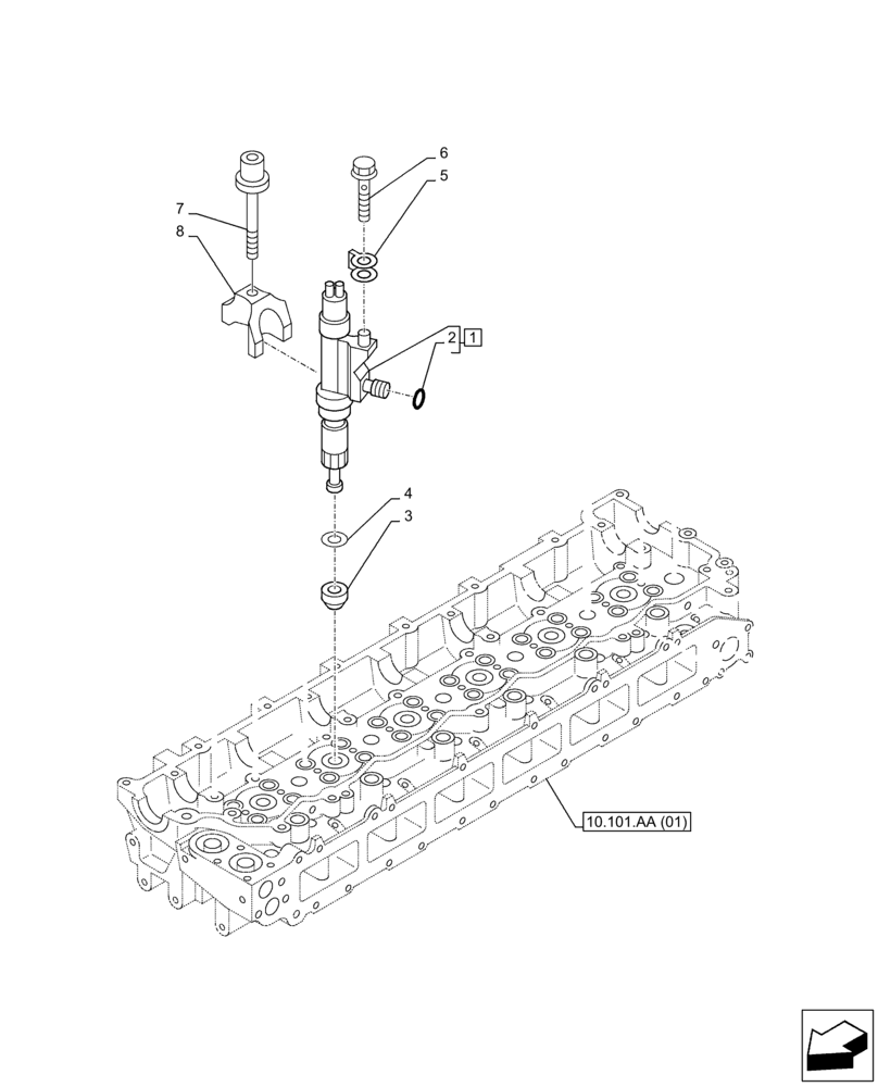 Схема запчастей Case AQ-6HK1XASS01-02 - (10.218.AF) - FUEL INJECTOR (10) - ENGINE