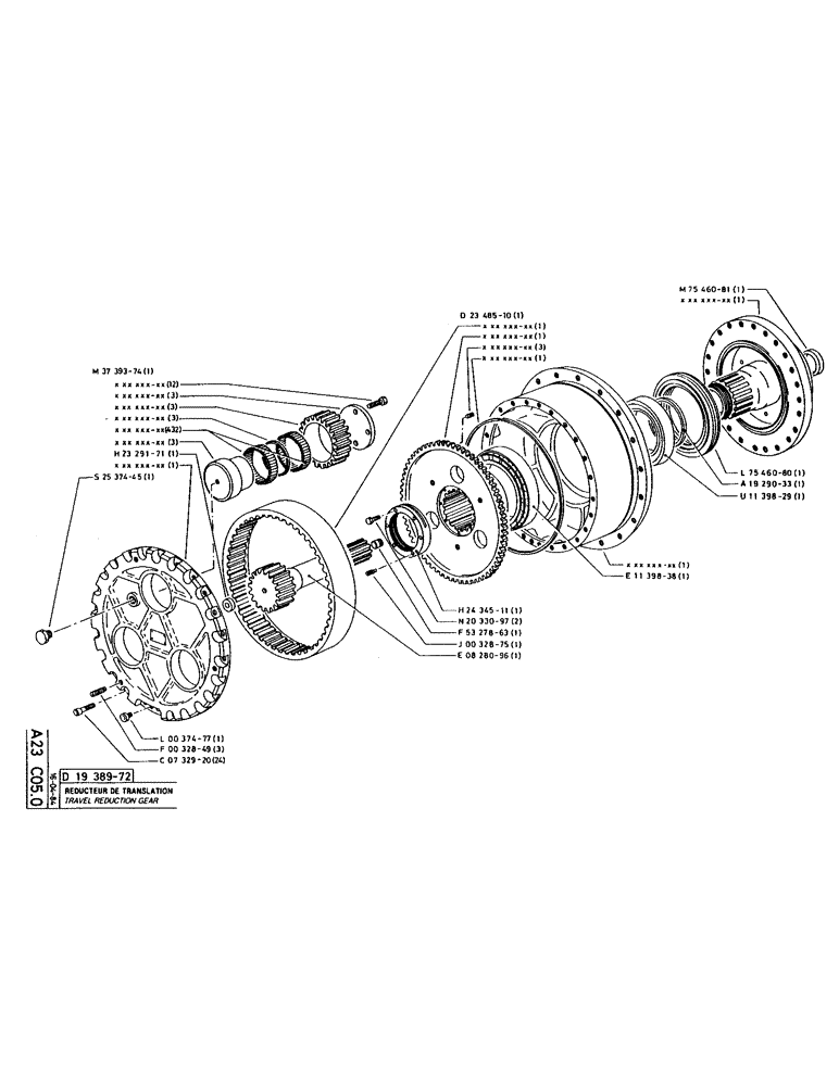 Схема запчастей Case 160CKS - (036) - TRAVEL REDUCTION GEAR (04) - UNDERCARRIAGE