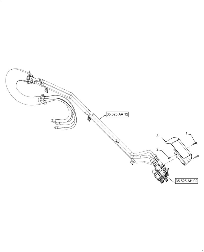 Схема запчастей Case TV380 - (35.525.AA[13]) - AUXILIARY HYDRAULIC, HIGH FLOW, MANIFOLD, COVER ASSY (35) - HYDRAULIC SYSTEMS