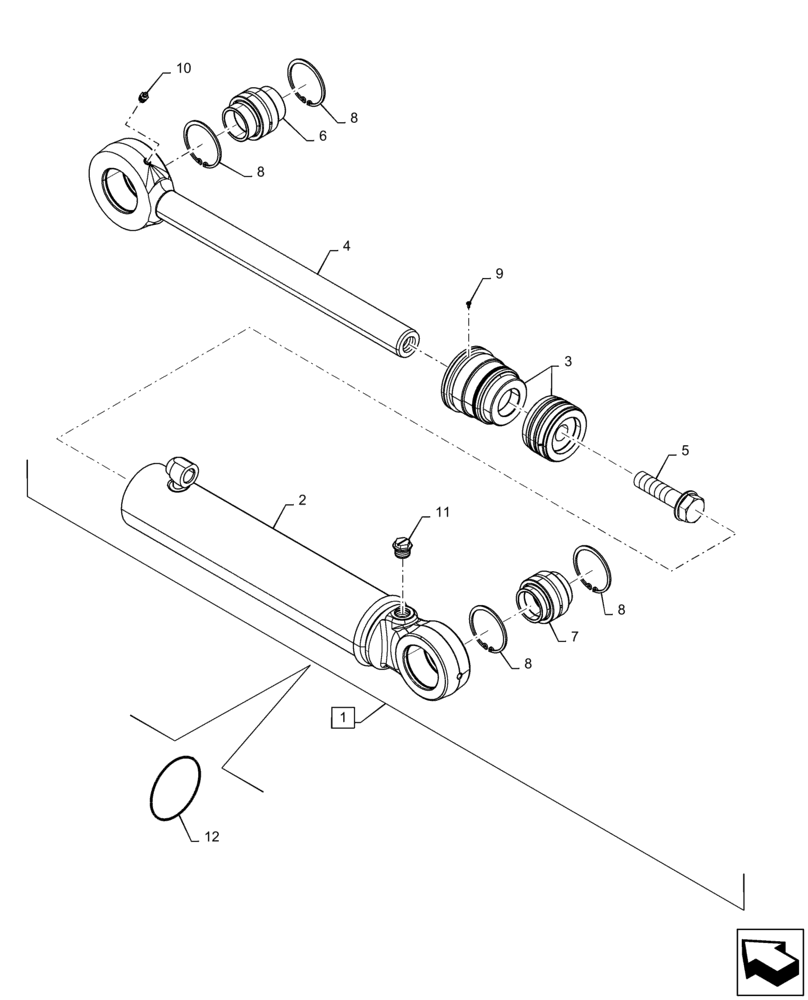 Схема запчастей Case 750M WT/LGP - (35.741.AD[02]) - ANGLE CYLINDER (35) - HYDRAULIC SYSTEMS