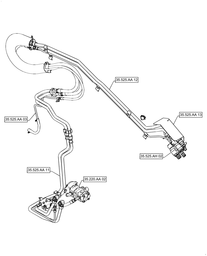 Схема запчастей Case TV380 - (35.525.010[01]) - HIGH FLOW AUXILIARY (35) - HYDRAULIC SYSTEMS