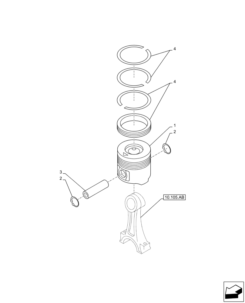 Схема запчастей Case AQ-6HK1XASS01-02 - (10.105.AG[01]) - PISTON (10) - ENGINE