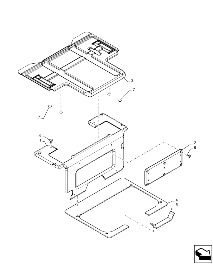 Схема запчастей Case SV300 - (90.160.AR[02]) - FLOOR MAT, MECHANICAL FOOT CONTROLS (90) - PLATFORM, CAB, BODYWORK AND DECALS