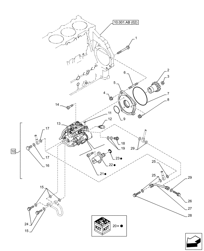 Схема запчастей Case AQ-6HK1XASS01-02 - (10.218.AQ[01]) - INJECTION PUMP DRIVE (10) - ENGINE