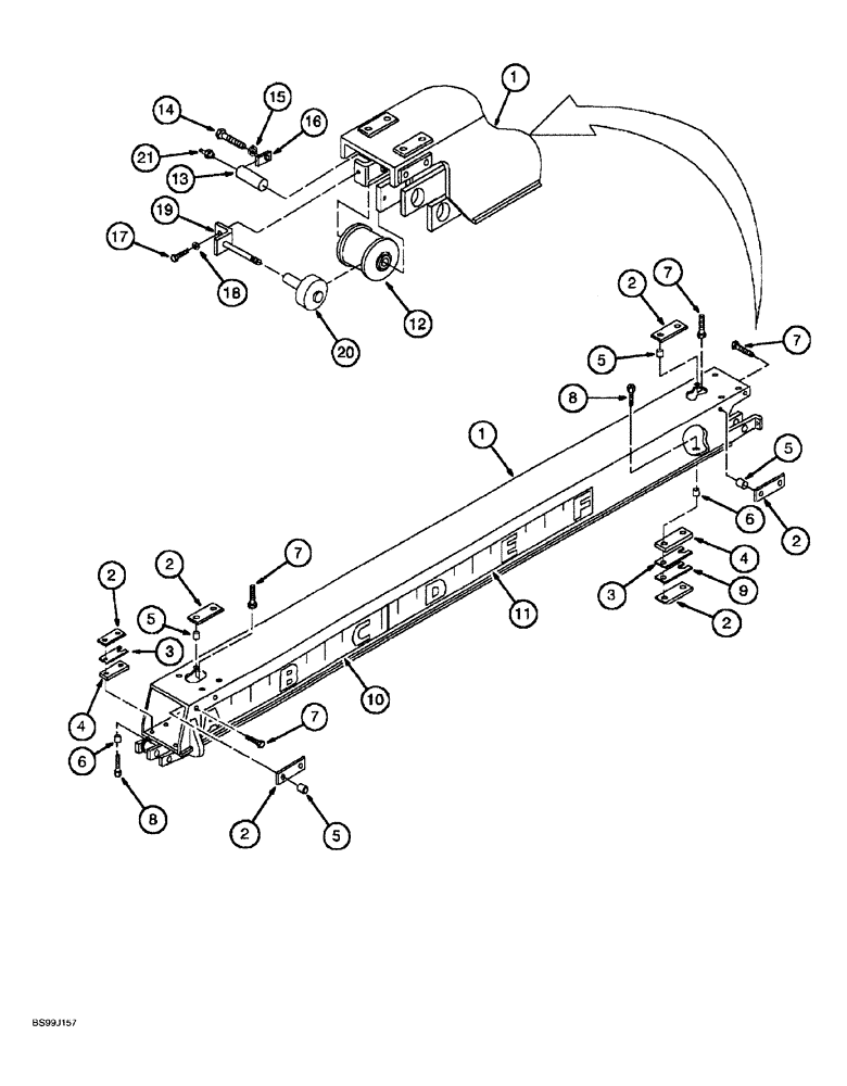 Схема запчастей Case 689G - (09-18) - INTERMEDIATE BOOM ASSEMBLY (09) - CHASSIS