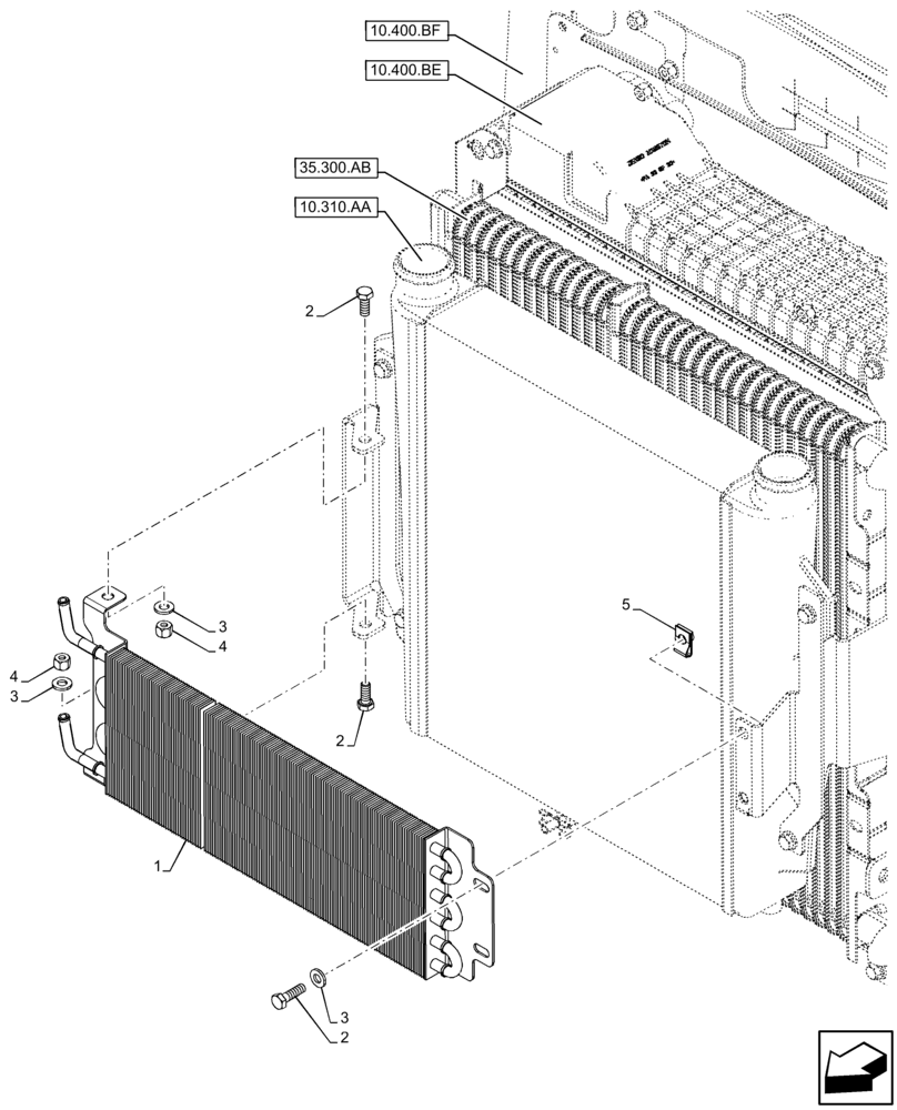 Схема запчастей Case 580SN - (10.216.AX) - VAR - 423000, 442082, 747853, 747854, 747855 - FUEL COOLER (10) - ENGINE