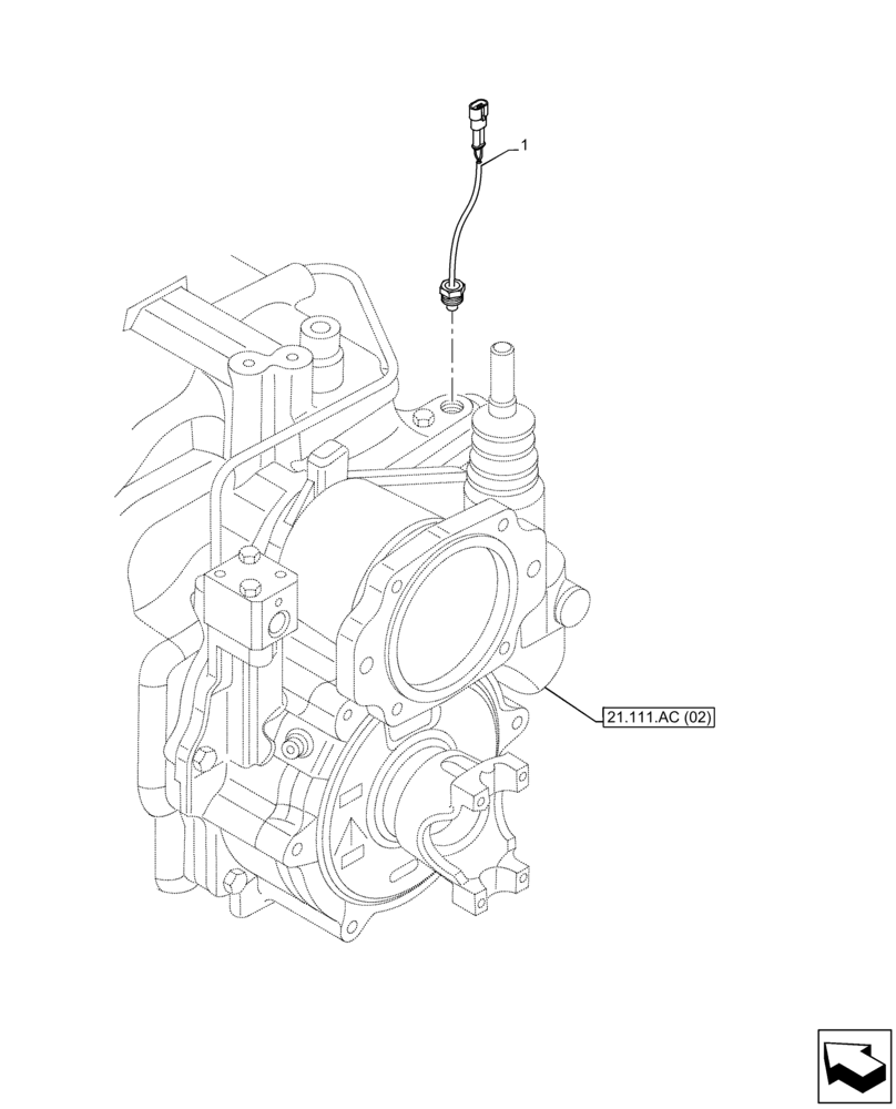 Схема запчастей Case 590SN - (55.022.AB[03]) - VAR - 423060, 423061 - TRANSMISSION, SEMI-POWERSHIFT, TEMPERATURE SWITCH (55) - ELECTRICAL SYSTEMS