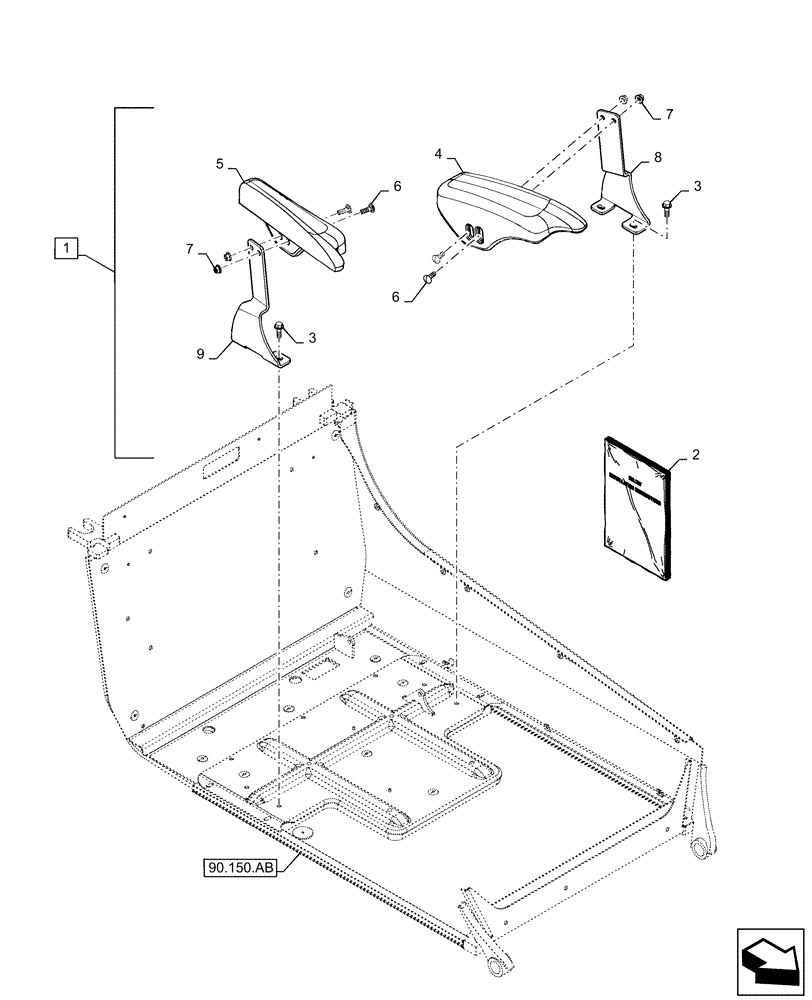 Схема запчастей Case SV340 - (88.100.90[13]) - DIA KIT, ARMREST (88) - ACCESSORIES