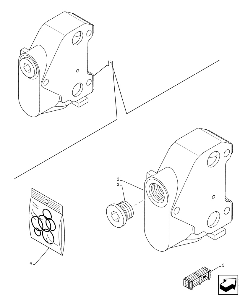 Схема запчастей Case 590SN - (35.359.AB[23]) - BACKHOE CONTROL VALVE, OUTLET SECTION, COMPONENTS (35) - HYDRAULIC SYSTEMS