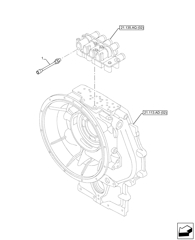 Схема запчастей Case 580SN WT - (55.021.AG[01]) - VAR - 423062 - SEMI-POWERSHIFT TRANSMISSION, PRESSURE SWITCH (55) - ELECTRICAL SYSTEMS