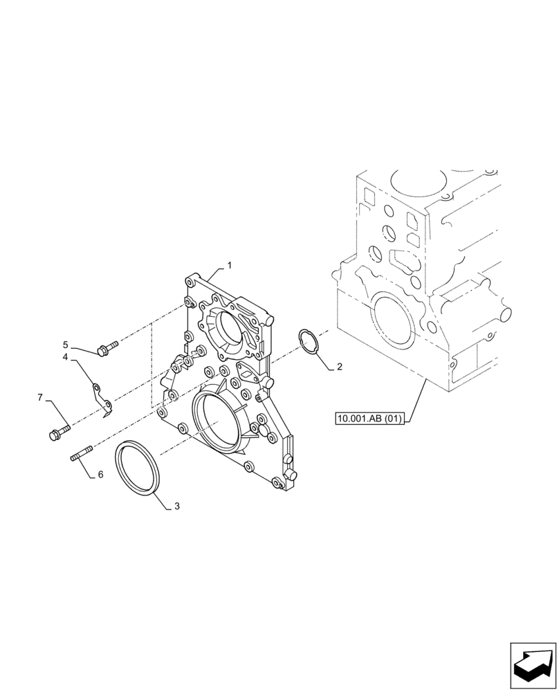 Схема запчастей Case AQ-6HK1XASS01-02 - (10.102.AK) - ENGINE, BLOCK, COVER (10) - ENGINE