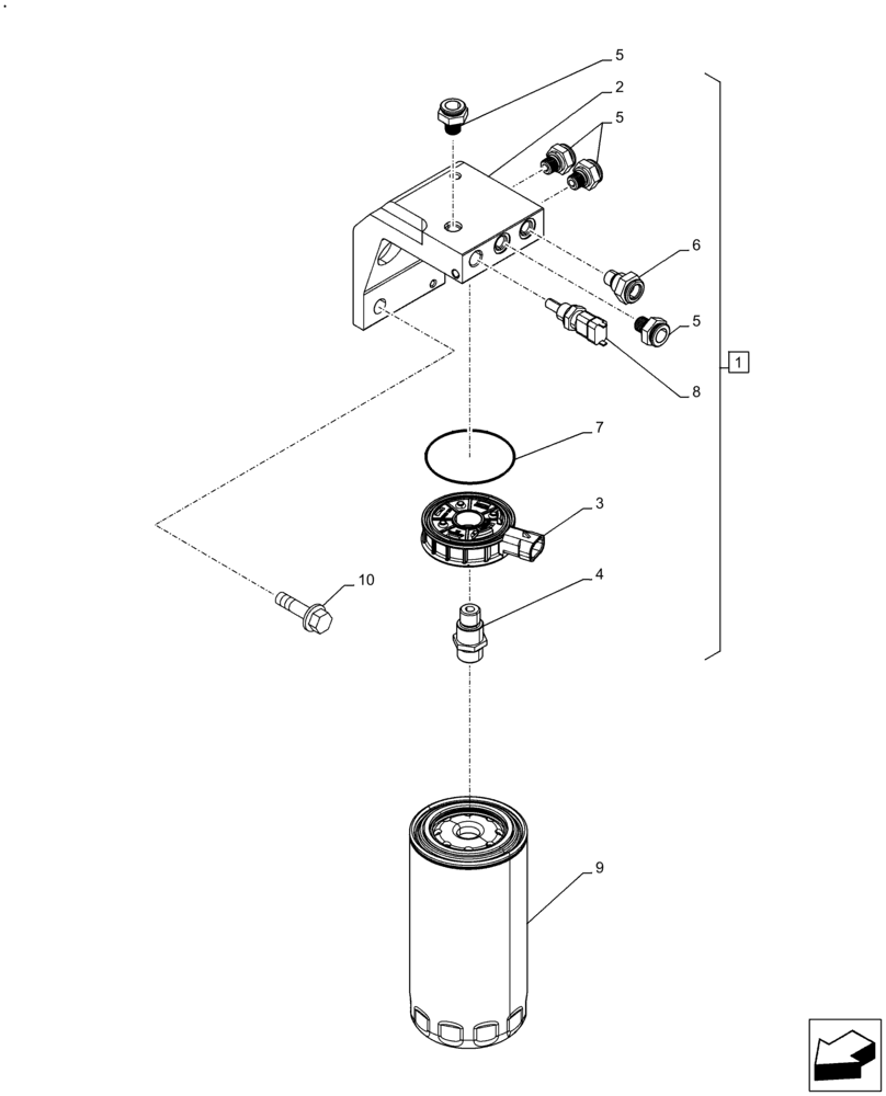 Схема запчастей Case F4HE9684U J104 - (10.218.AD) - FUEL FILTER (10) - ENGINE