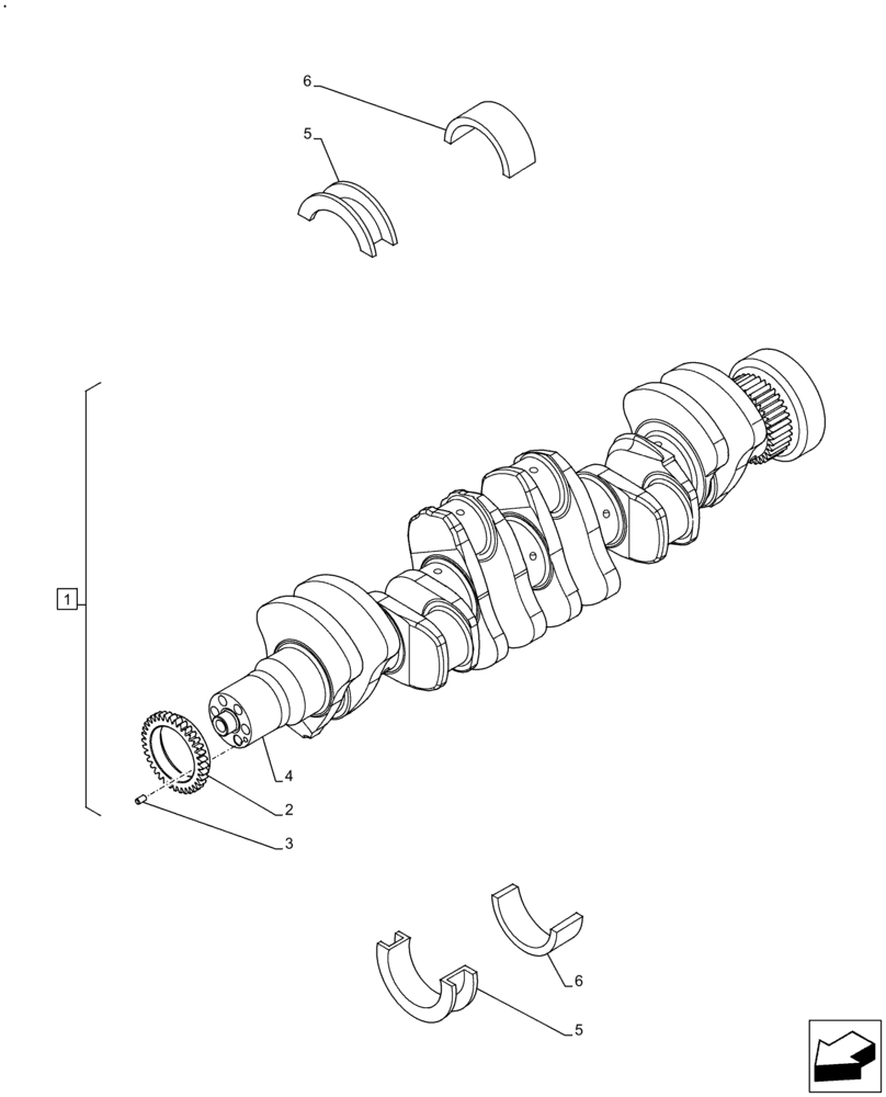 Схема запчастей Case F4HE9684U J104 - (10.103.AA) - CRANKSHAFT (10) - ENGINE