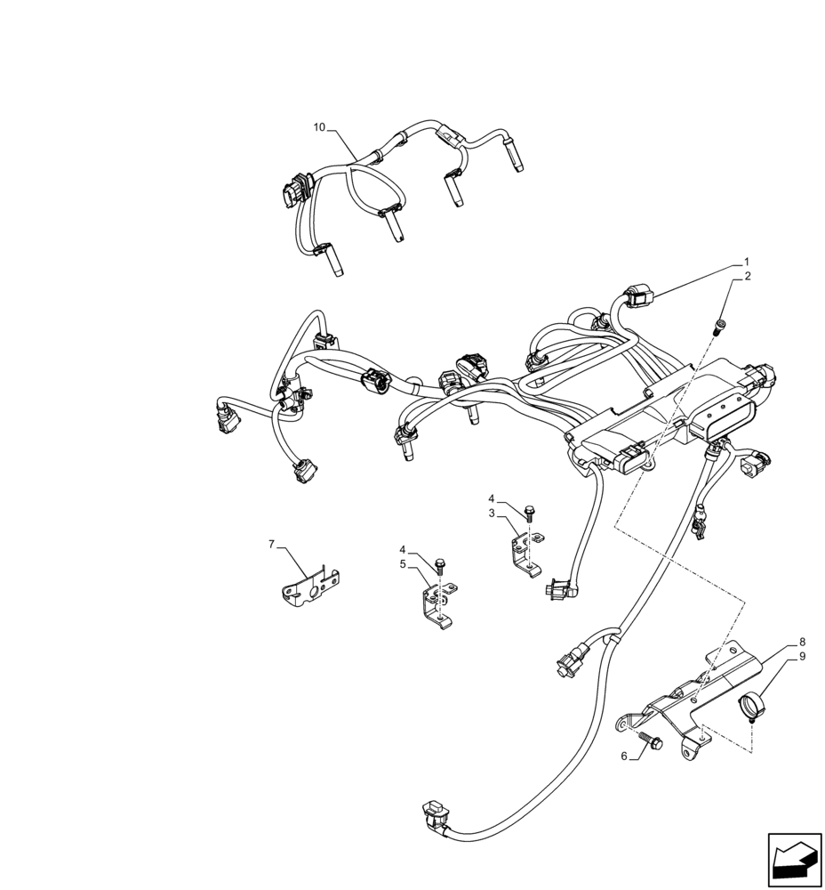 Схема запчастей Case F5BFL413E C001 - (55.015.AB) - ENGINE, WIRE HARNESS (55) - ELECTRICAL SYSTEMS