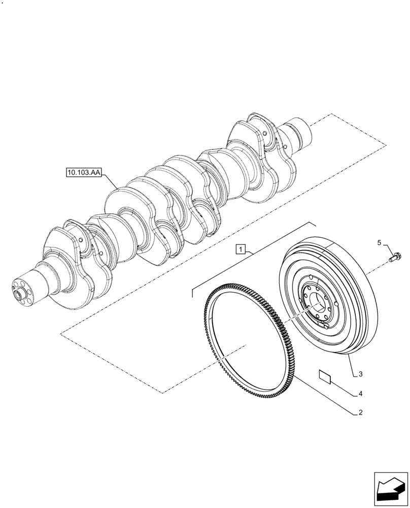 Схема запчастей Case F4HE9684U J104 - (10.103.AH) - ENGINE FLYWHEEL (10) - ENGINE