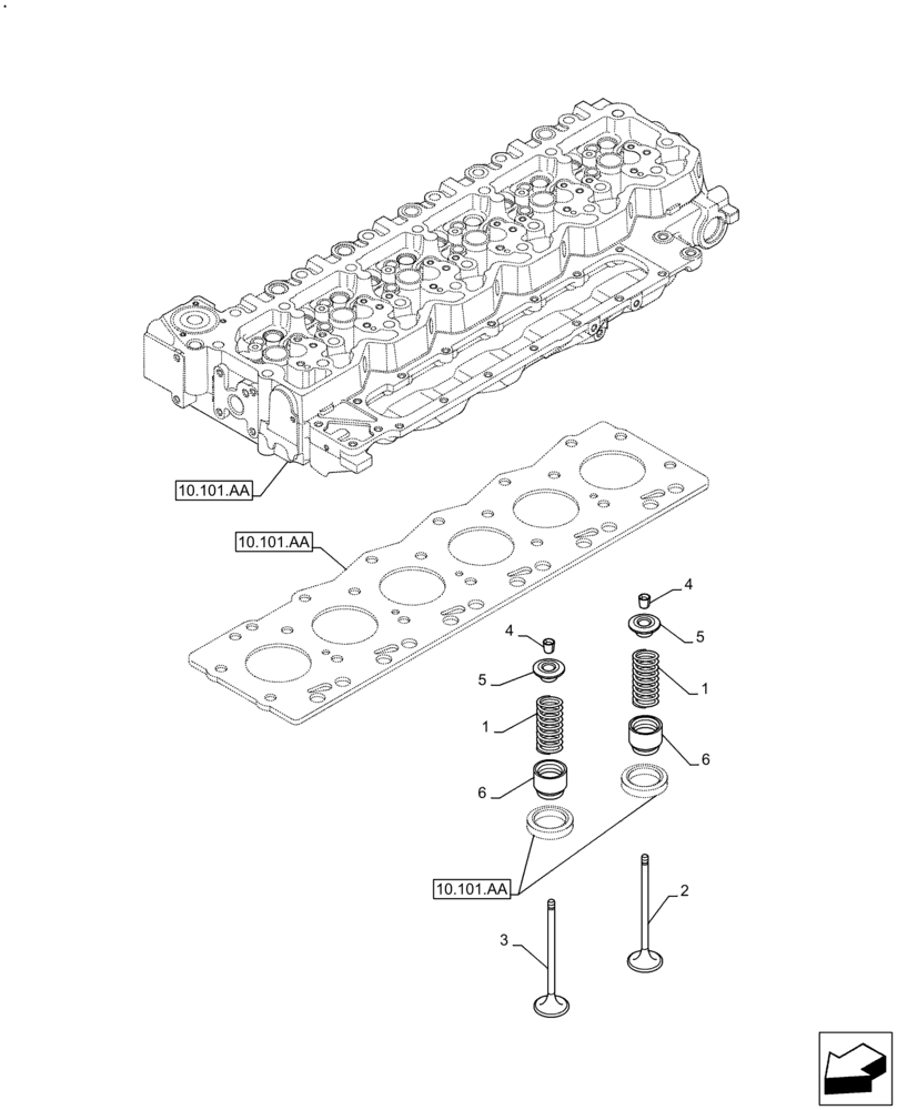 Схема запчастей Case F4HE9684U J104 - (10.101.AM) - VALVES (10) - ENGINE