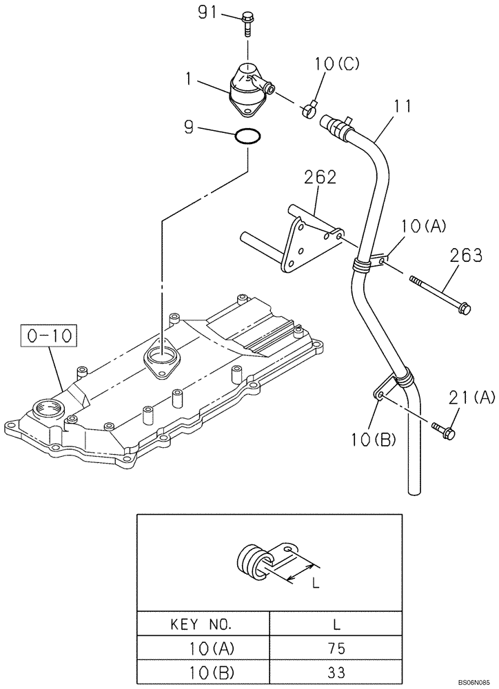 Схема запчастей Case CX240B - (02-21) - BREATHER (02) - ENGINE