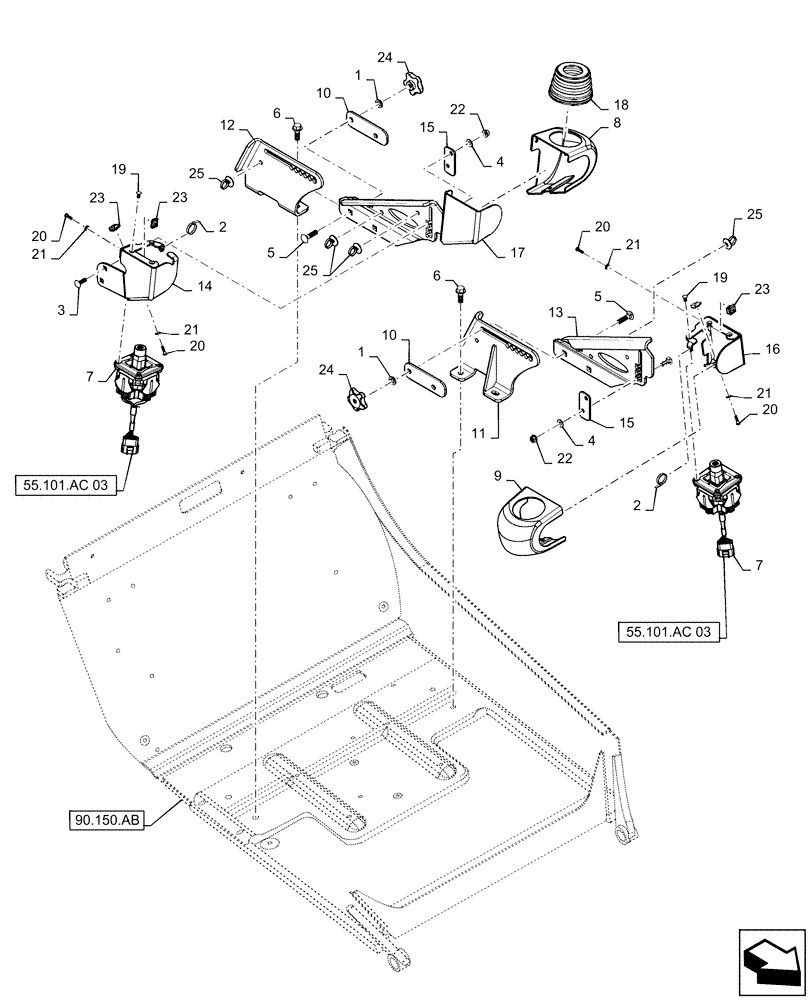 Схема запчастей Case TR310 - (55.512.CL[03]) - HANDLE, ELECTRONIC CONTROLS (55) - ELECTRICAL SYSTEMS