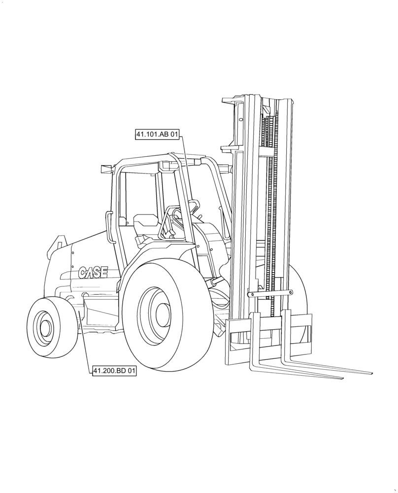 Схема запчастей Case 586H - (00.000.41) - PICTORIAL INDEX,  STEERING (00) - GENERAL & PICTORIAL INDEX