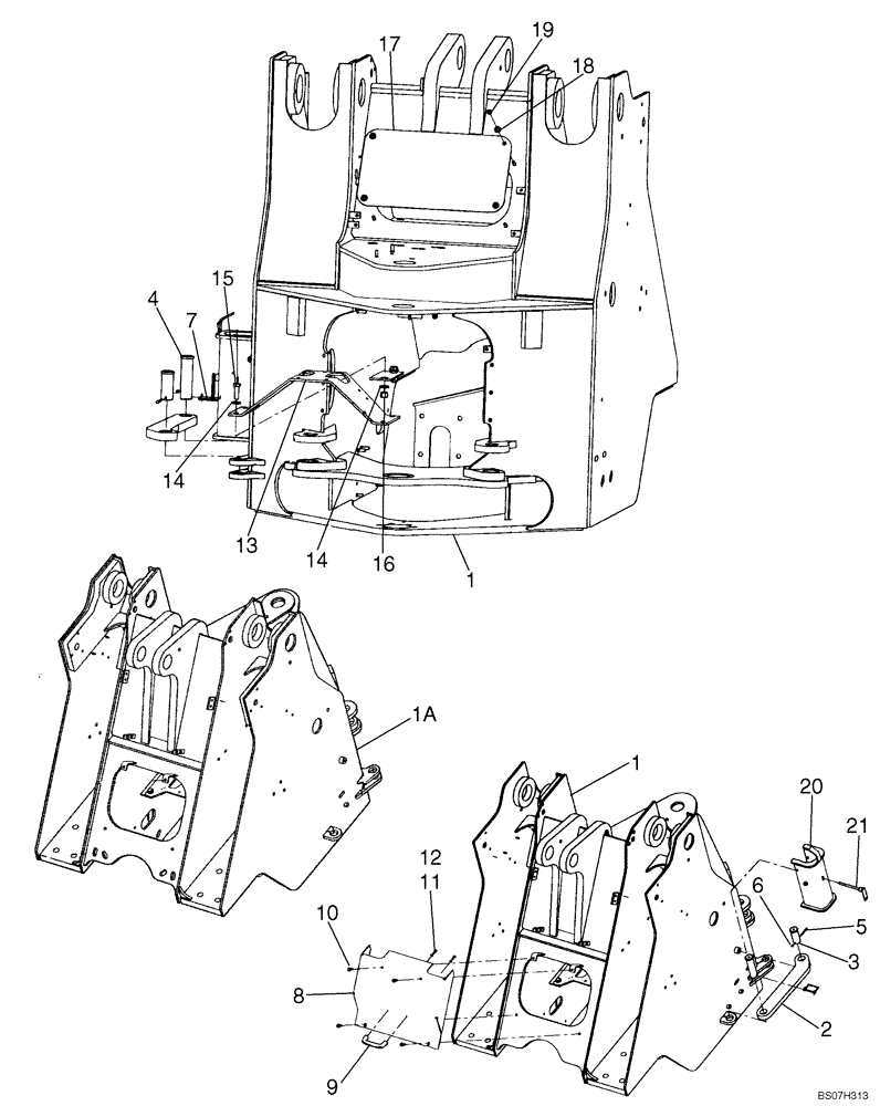 Схема запчастей Case 921E - (09-15) - FRAME, FRONT (09) - CHASSIS