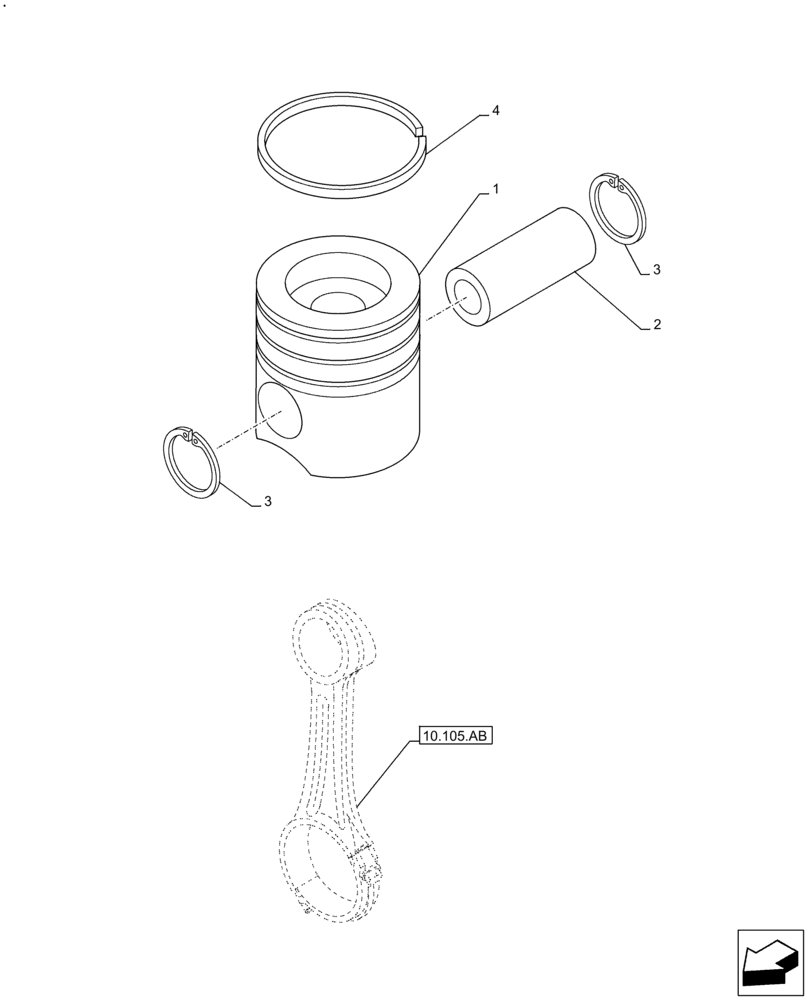 Схема запчастей Case F4HE9684U J104 - (10.105.AG) - PISTON (10) - ENGINE