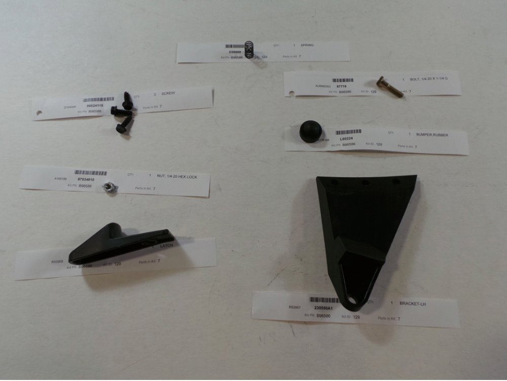 Схема запчастей Case 580K - (09-601) - KIT HINGE WINDOW LH (09) - CHASSIS/ATTACHMENTS