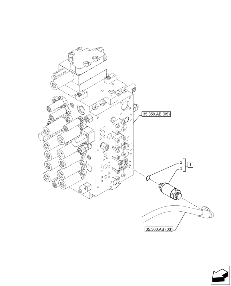 Схема запчастей Case CX300D LC - (35.360.AA[01]) - VAR - 461869 - RELIEF VALVE, HAMMER CIRCUIT, SHEARS, HIGH FLOW, W/ ELECTRICAL PROPORTIONAL CONTROL (35) - HYDRAULIC SYSTEMS