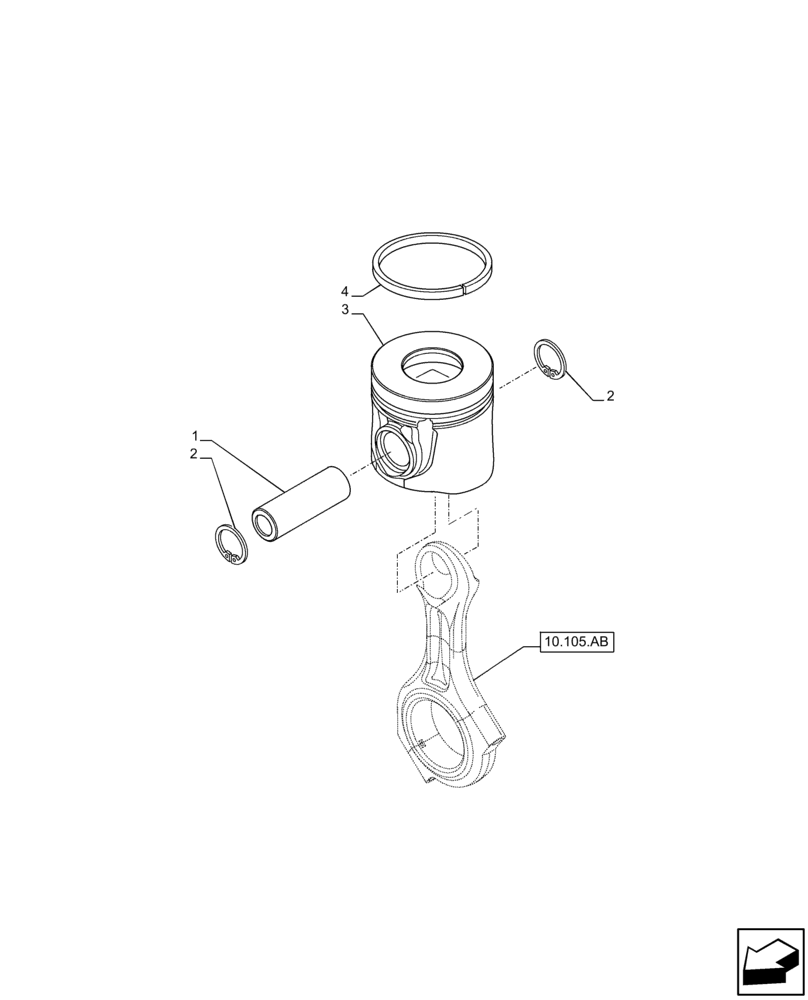 Схема запчастей Case F5BFL413E B002 - (10.105.AG) - PISTONS (10) - ENGINE