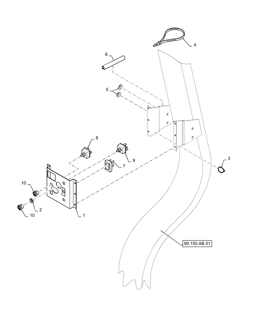 Схема запчастей Case 570N EP - (55.518.AY[01]) - VAR - 747775 - WINDSHIELD WIPER SWITCH (55) - ELECTRICAL SYSTEMS