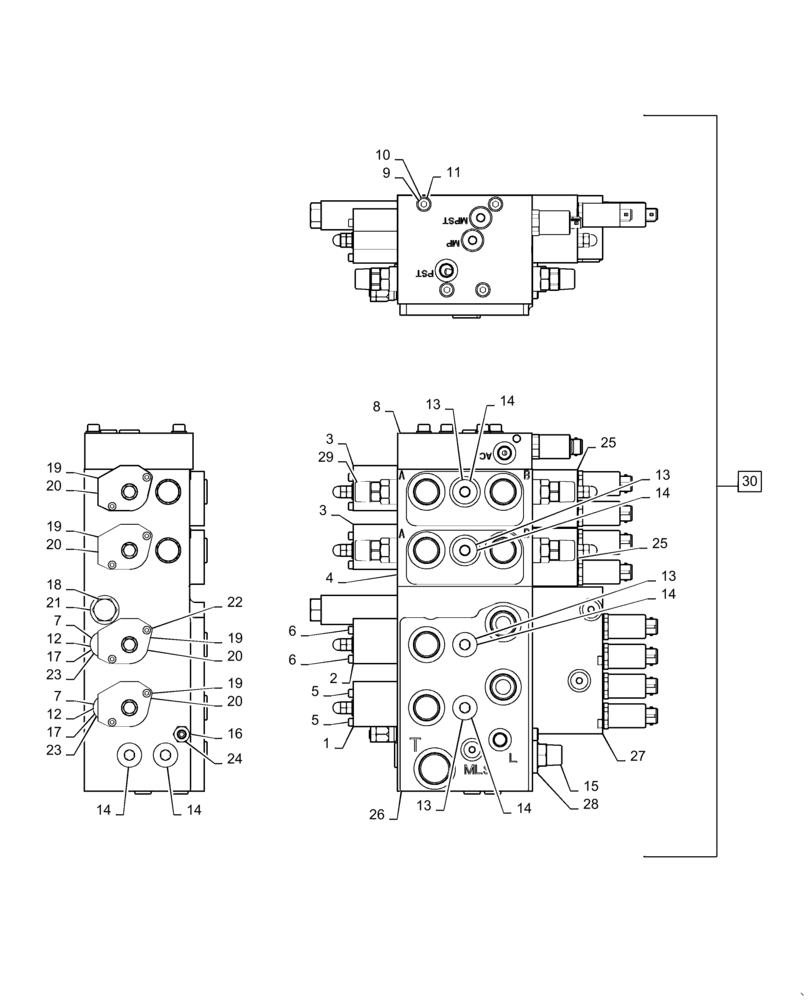 Схема запчастей Case 1150M WT/LGP - (35.359.AE[01]) - 4-SPOOL VALVE, ASSY (35) - HYDRAULIC SYSTEMS