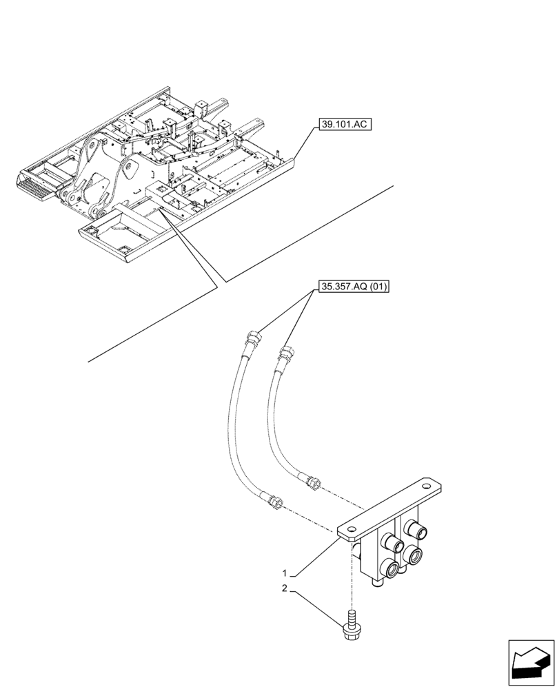 Схема запчастей Case CX210D NLC - (35.355.AP) - JOYSTICK, DRAIN, BLOCK, VALVE (35) - HYDRAULIC SYSTEMS