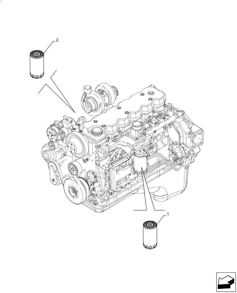 Схема запчастей Case F4HE9684U J104 - (05.100.03) - FILTER, ENGINE (05) - SERVICE & MAINTENANCE