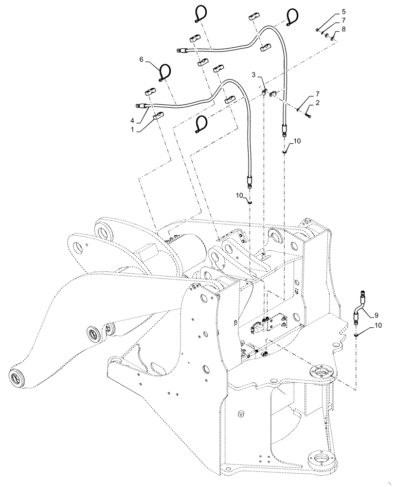 Схема запчастей Case 621F - (35.701.AD[01]) - COUPLER LINE INSTALLATION, Z BAR LOADER ONLY (35) - HYDRAULIC SYSTEMS