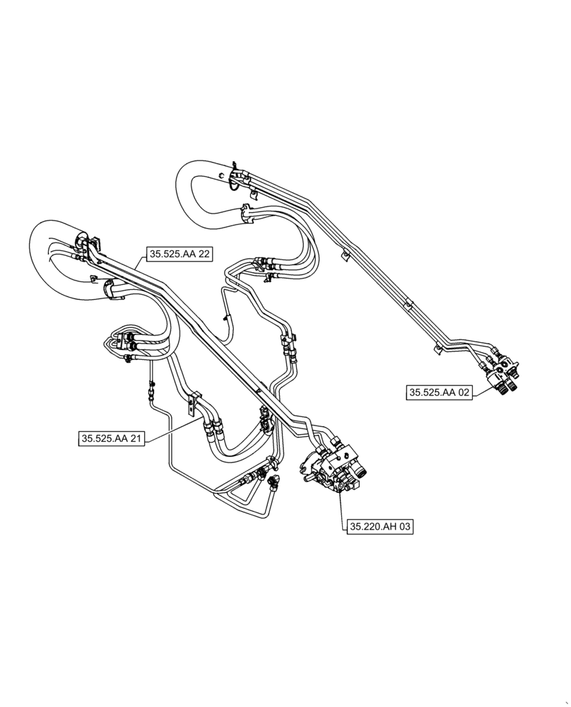 Схема запчастей Case TV380 - (35.525.010[02]) - HP HIGH FLOW AUXILIARY W/2ND AUXILIARY (35) - HYDRAULIC SYSTEMS