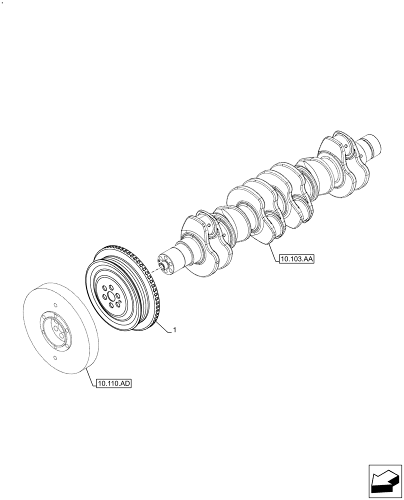 Схема запчастей Case F4HE9684U J104 - (10.103.AG) - CRANKSHAFT PULLEY (10) - ENGINE