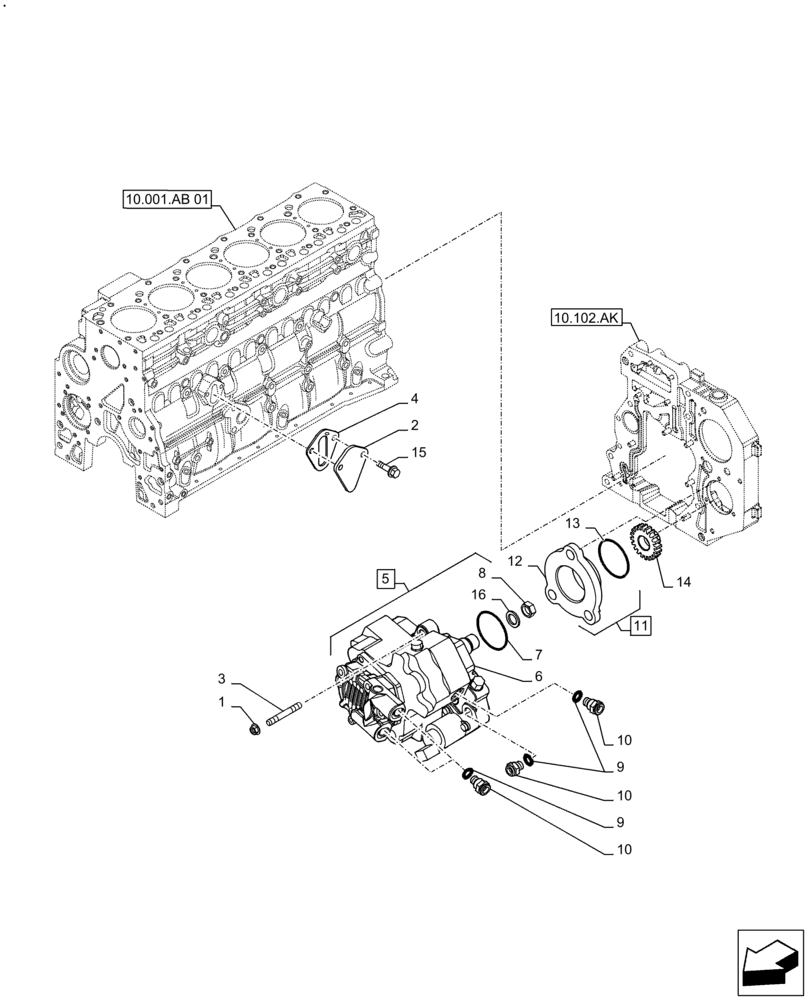 Схема запчастей Case F4HE9684U J104 - (10.218.AQ) - INJECTION PUMP (10) - ENGINE