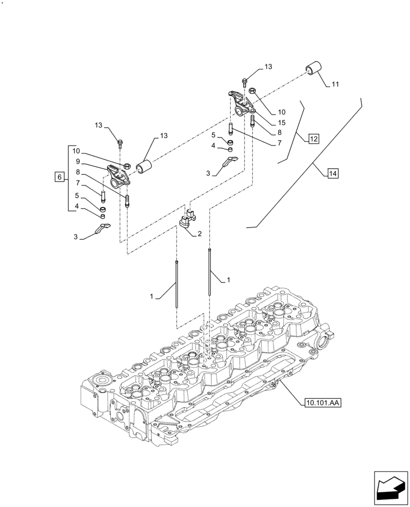 Схема запчастей Case F4HE9684U J104 - (10.106.AO) - ROCKER ARM (10) - ENGINE