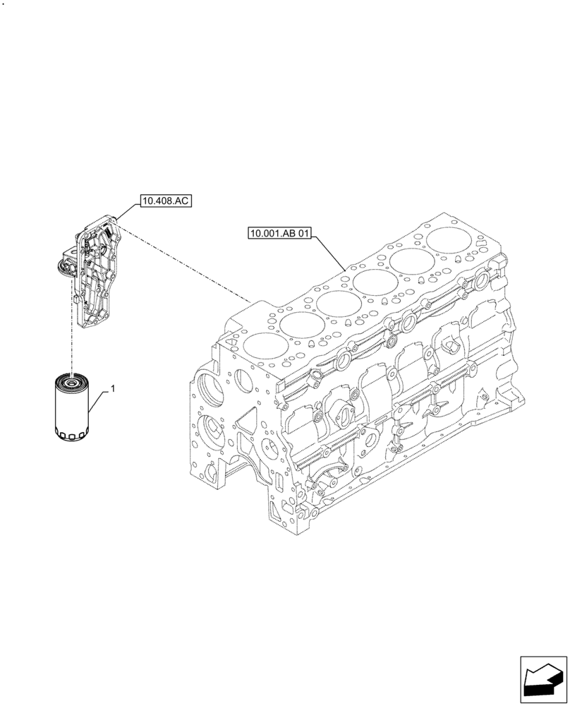 Схема запчастей Case F4HE9684U J104 - (10.304.AE) - ENGINE OIL FILTER (10) - ENGINE