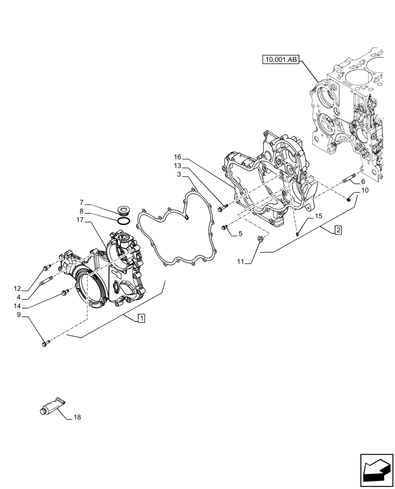 Схема запчастей Case F5BFL413E B002 - (10.102.AK) - CRANKCASE (10) - ENGINE