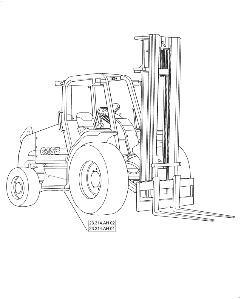 Схема запчастей Case 586H - (23.000.00) - SECTION INDEX - FOUR WHEEL DRIVE SYSTEM (23) - FOUR WHEEL DRIVE SYSTEM