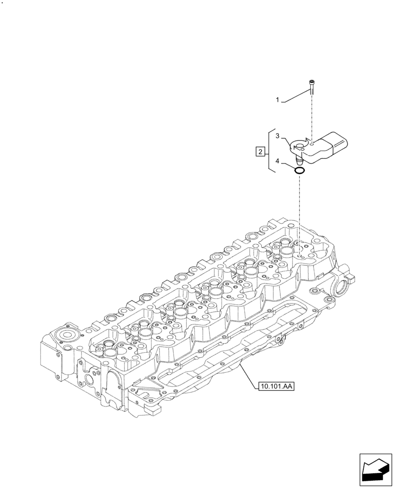 Схема запчастей Case F4HE9684U J104 - (55.014.AD) - INTAKE AIRPRESSURE AND TEMPERATURE SENSOR (55) - ELECTRICAL SYSTEMS