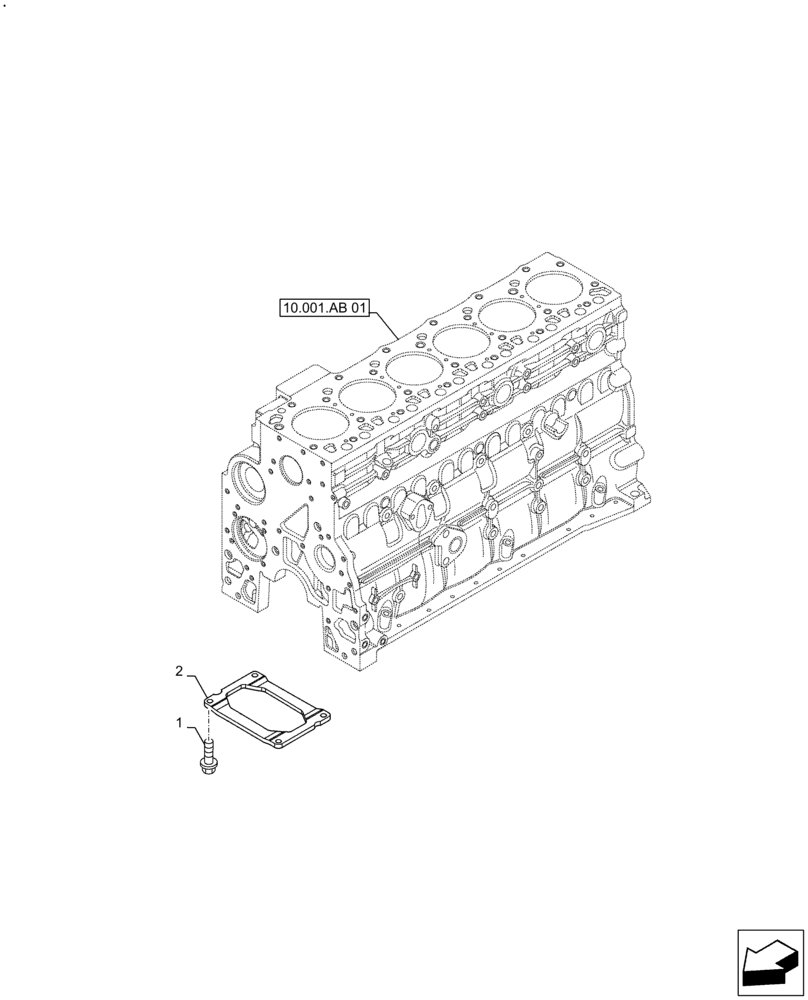 Схема запчастей Case F4HE9684U J104 - (10.001.AB[02]) - CRANKCASE (10) - ENGINE