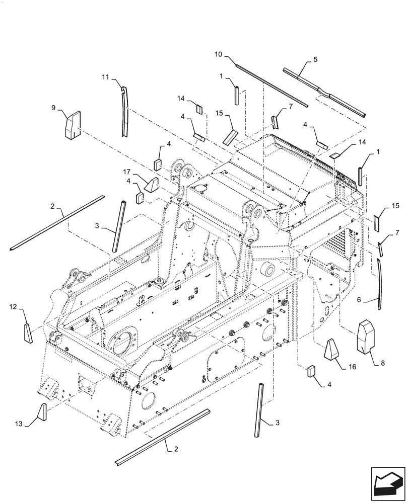 Схема запчастей Case SV340 - (90.105.010) - INSULATION & SEALS (90) - PLATFORM, CAB, BODYWORK AND DECALS