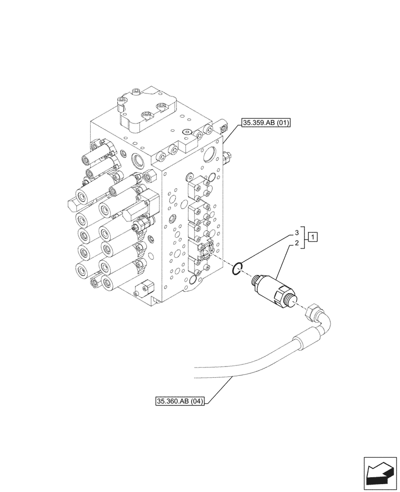 Схема запчастей Case CX210D LC - (35.360.AA[01]) - VAR - 461869 - RELIEF VALVE, HAMMER CIRCUIT, HIGH FLOW, W/ ELECTRICAL PROPORTIONAL CONTROL (35) - HYDRAULIC SYSTEMS